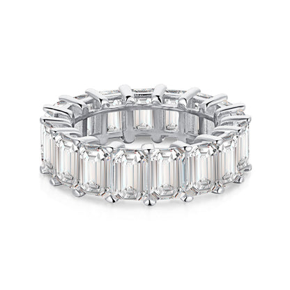 [Rosla]0.75 Carat Elegant Emerald Cut Tennis Ring