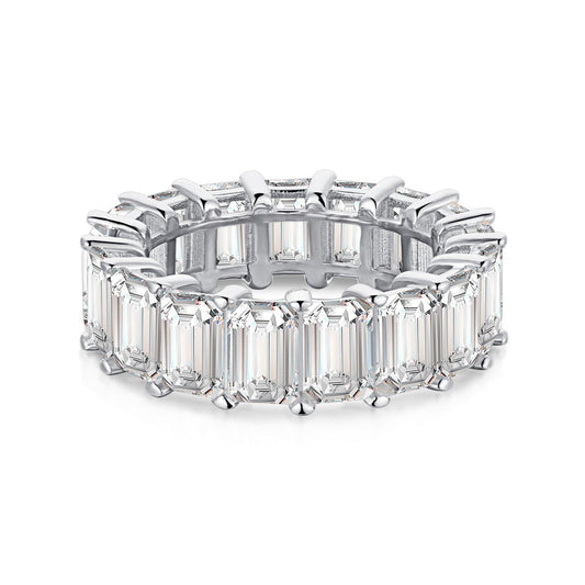 [Rosla]0.75 Carat Elegant Emerald Cut Tennis Ring