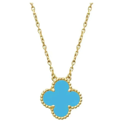 [Rosla]CLOVER 15MM VINTAGE TURQUOISE NECKLACE