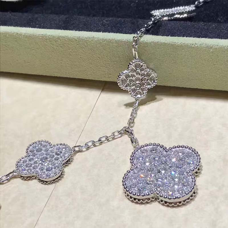 [Rosla]CLOVER 6 MOTIFS SILVER DIAMOND BRACELET