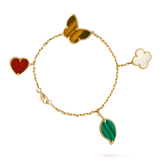 [Rosla]LUCKY SPRING 5 MOTIF GOLD BRACELET