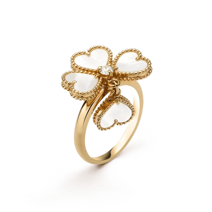[Rosla]SWEET CLOVER WHITE MOP RING