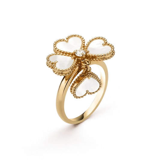 [Rosla]SWEET CLOVER WHITE MOP RING