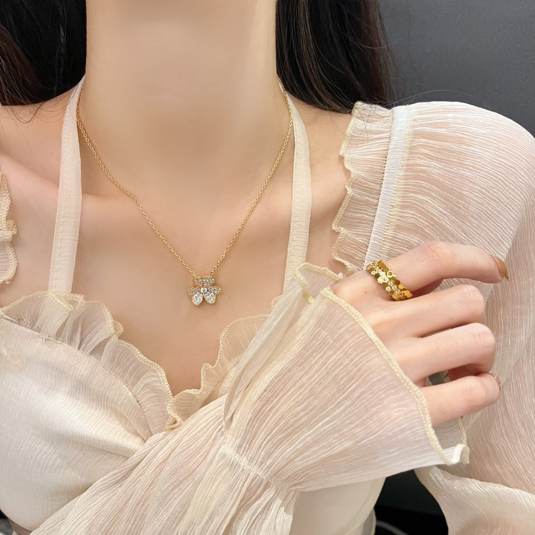 [Rosla]FLOWER DIAMOND NECKLACE
