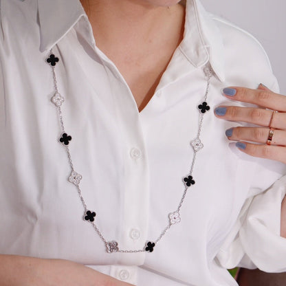 [Rosla]CLOVER 20 MOTIFS ONYX DIAMOND SILVER