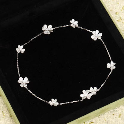 [Rosla]FRIVOLE SILVER 9 FLOWERS NECKLACE