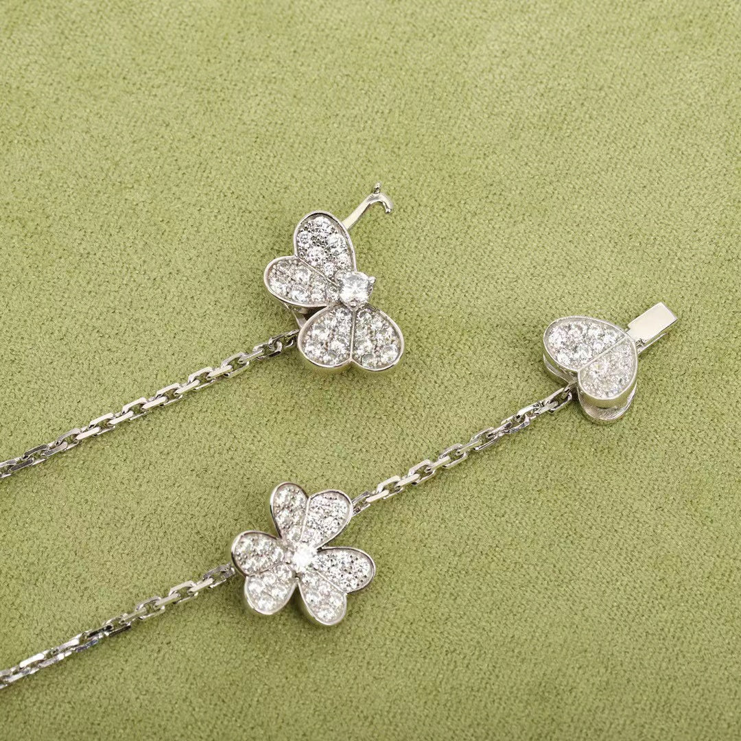 [Rosla]FRIVOLE SILVER 9 FLOWERS NECKLACE