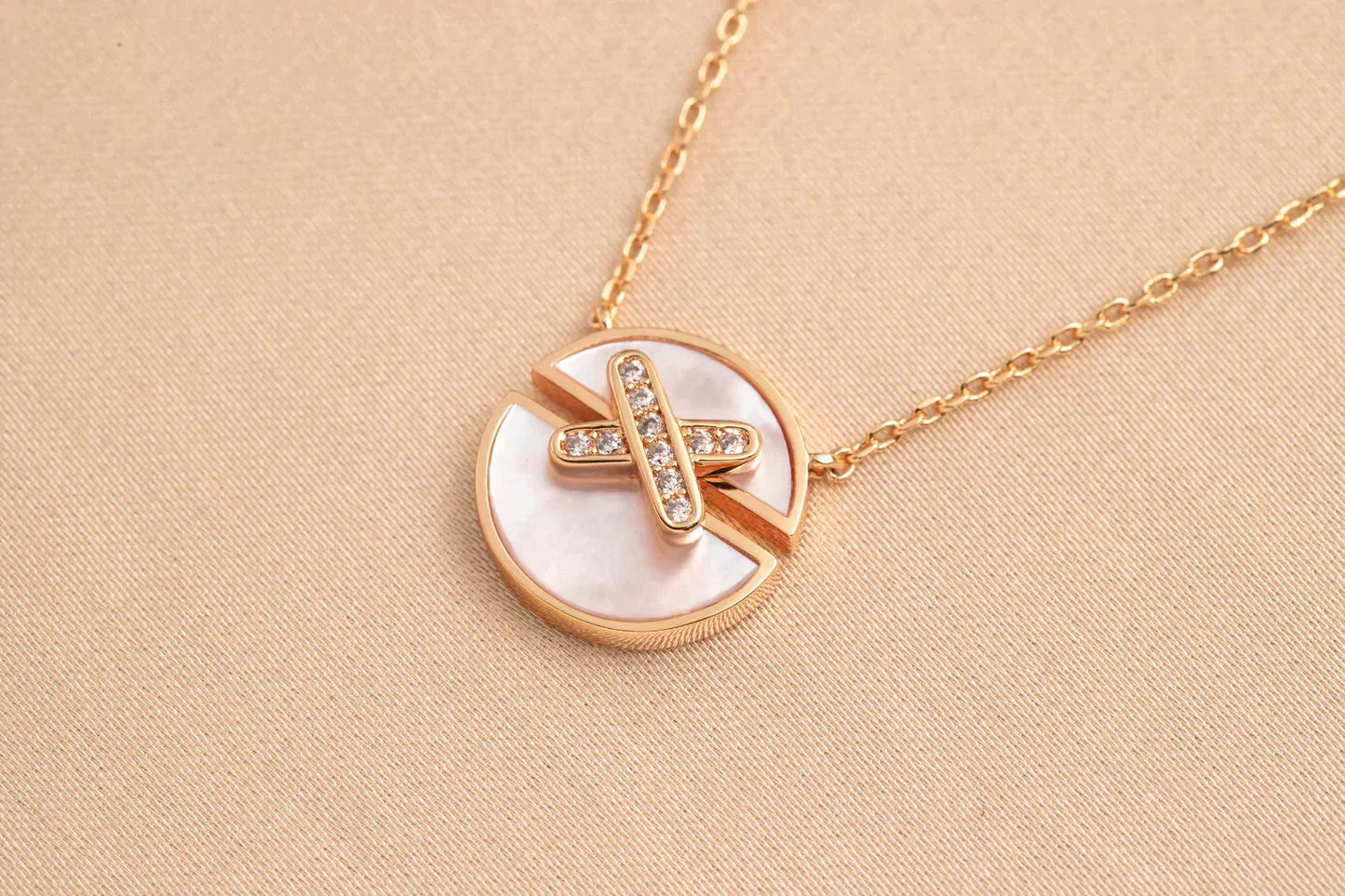 [Rosla]JEUX DE ROSE GOLD DIAMOND NECKLACE