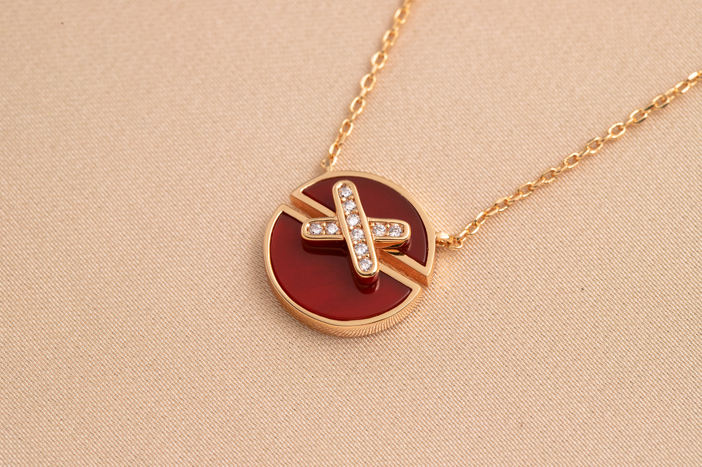 [Rosla]JEUX DE PINK GOLD DIAMOND NECKLACE