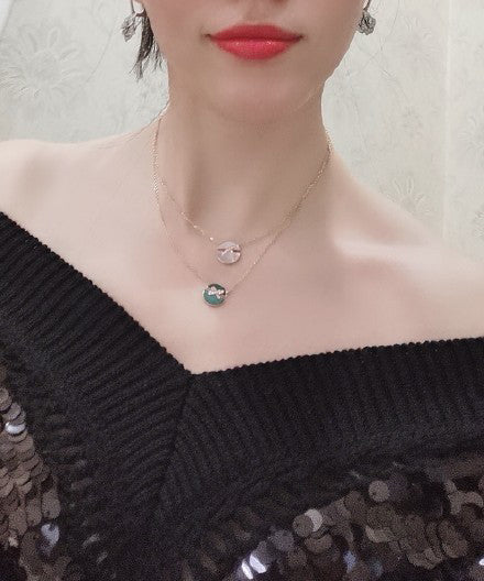 [Rosla]JEUX DE PINK GOLD DIAMOND NECKLACE