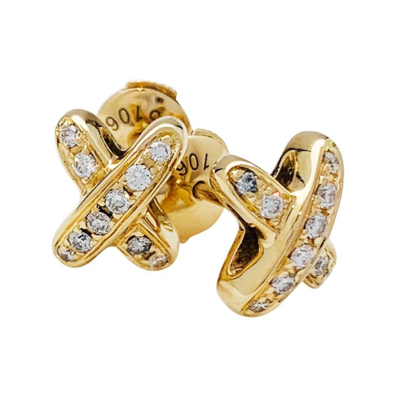 [Rosla]JEUX DE GOLD DIAMOND EARRINGS