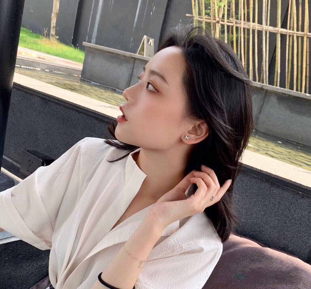 [Rosla]JEUX DE WHITE MOP ROSE GOLD DIAMOND EARRINGS