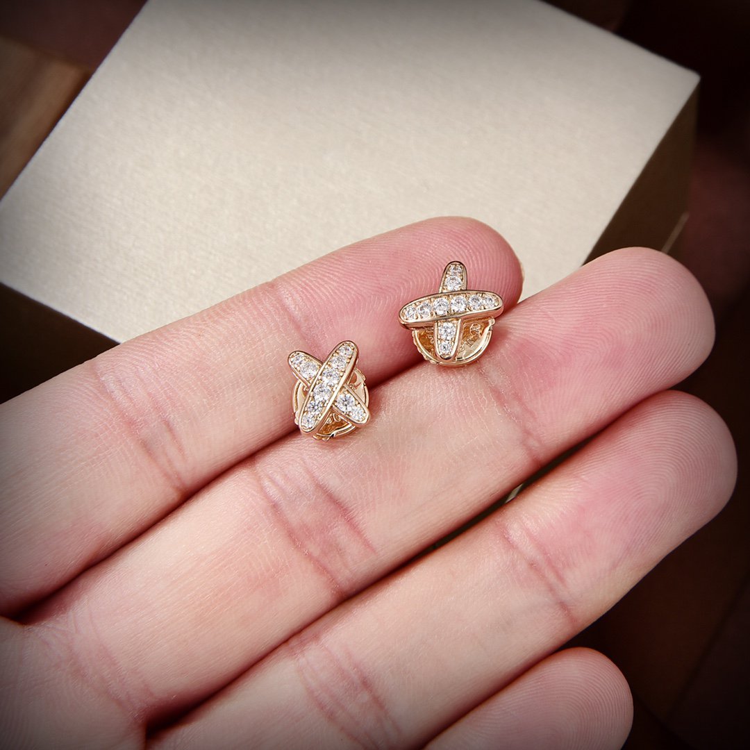 [Rosla]JEUX DE GOLD DIAMOND EARRINGS