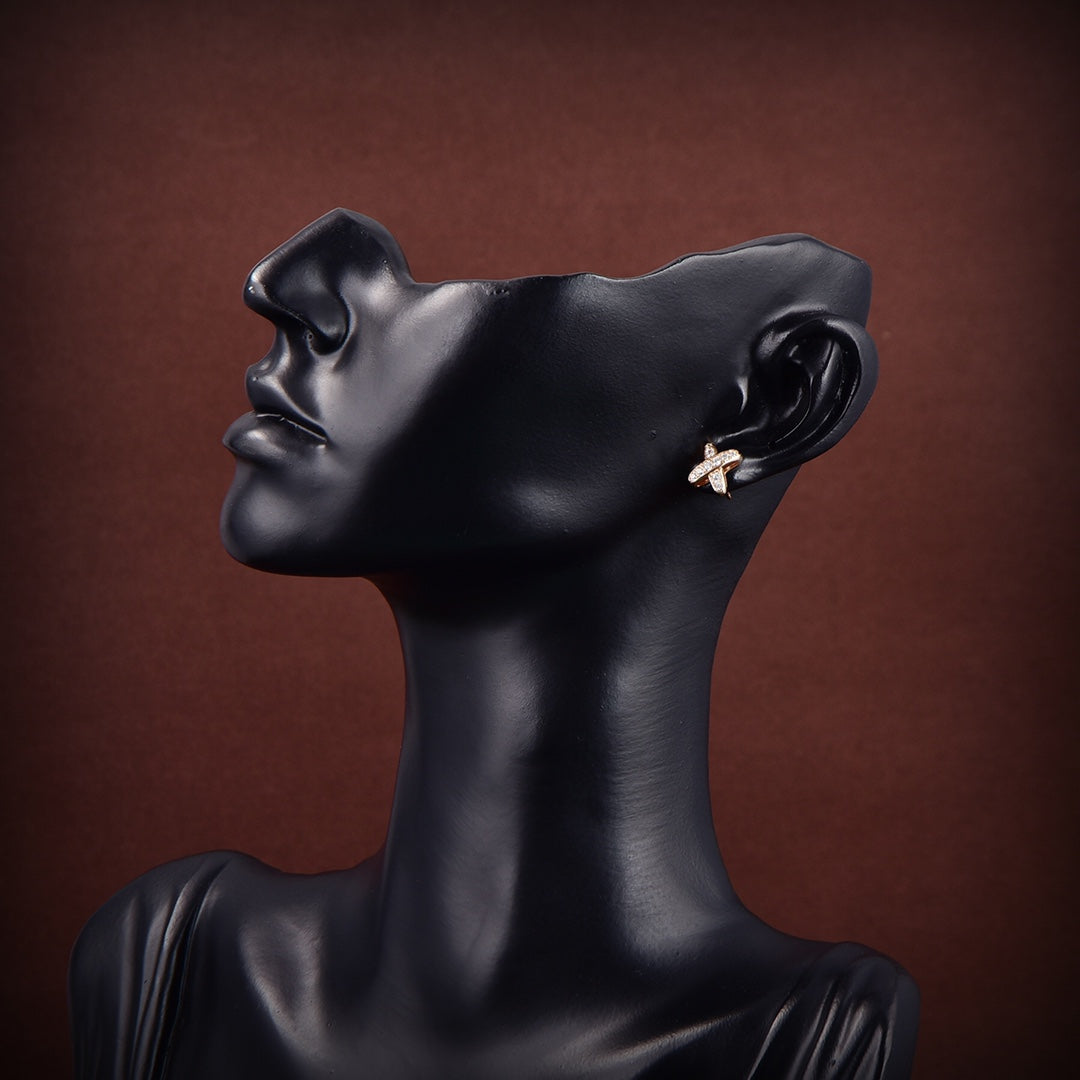 [Rosla]JEUX DE GOLD DIAMOND EARRINGS