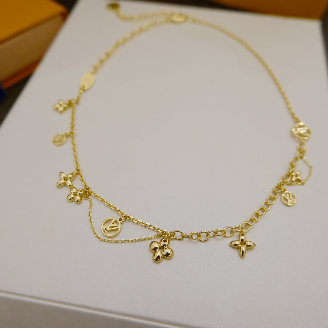 [Rosla]BLOOMING SUPPLE NECKLACE BRASS