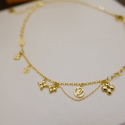 [Rosla]BLOOMING SUPPLE NECKLACE BRASS
