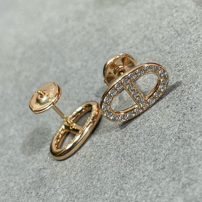 [Rosla]HM FULL DIAMOND PIG NOSE STUD EARRINGS