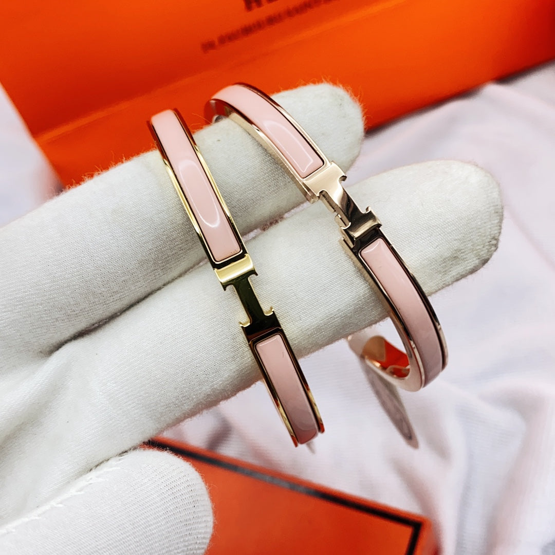 [Rosla]CLASSIC HM CLIC  PINK 8MM ENAMEL BRACELET