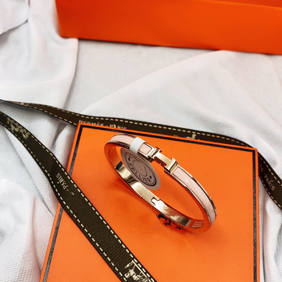 [Rosla]CLASSIC HM CLIC  PINK 8MM ENAMEL BRACELET