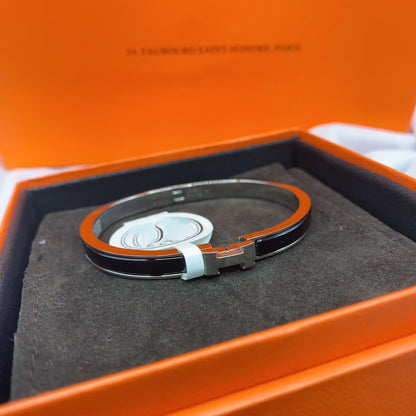 [Rosla]CLASSIC HM CLIC BLACK 8MM ENAMEL BRACELET