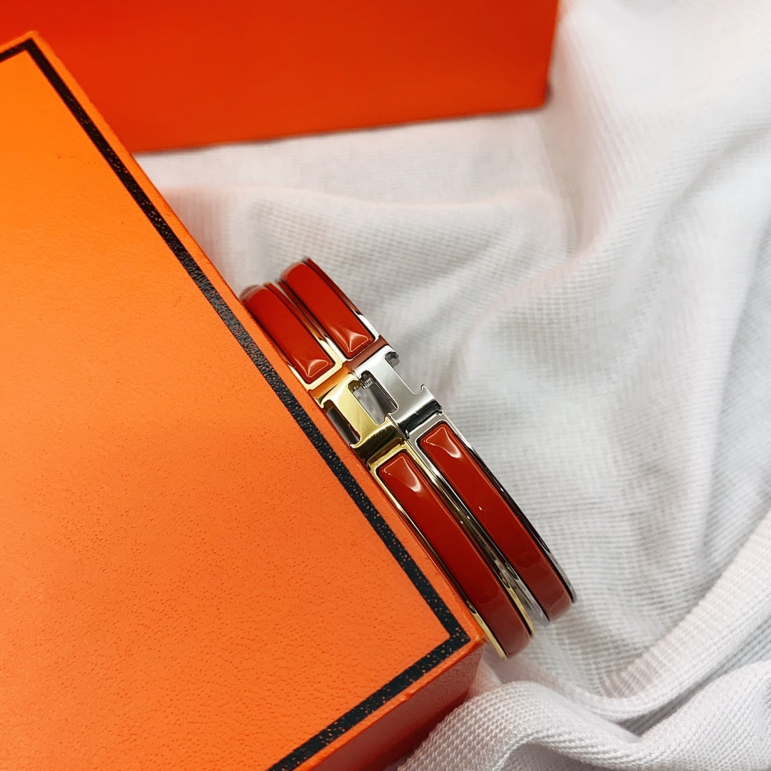 [Rosla]CLASSIC HM CLIC RED 8MM ENAMEL BRACELET