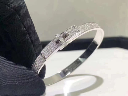 [Rosla]HM KELLY BRACELET IN SILVER AND FULL PAVE DIAMOND