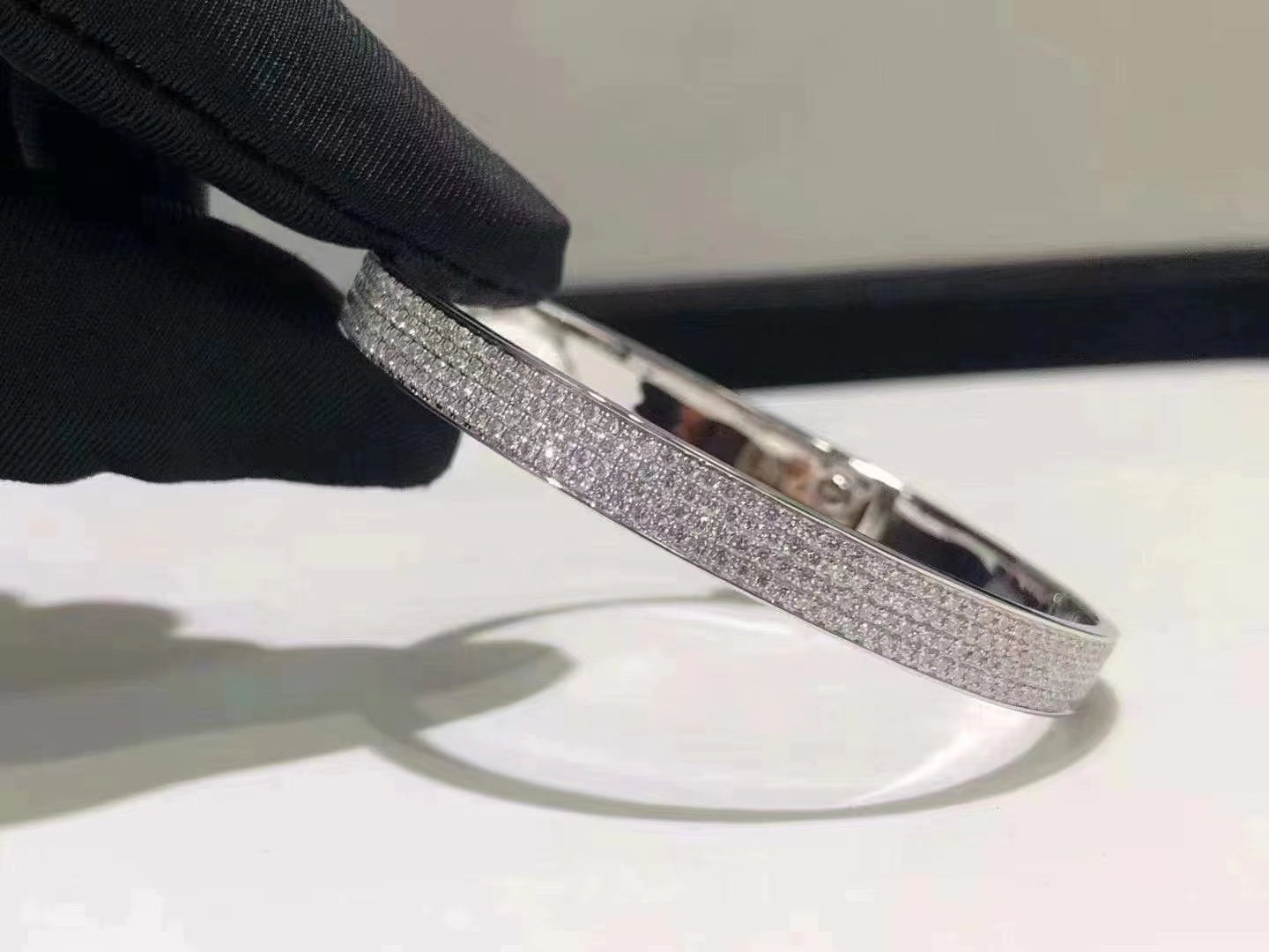 [Rosla]HM KELLY BRACELET IN SILVER AND FULL PAVE DIAMOND