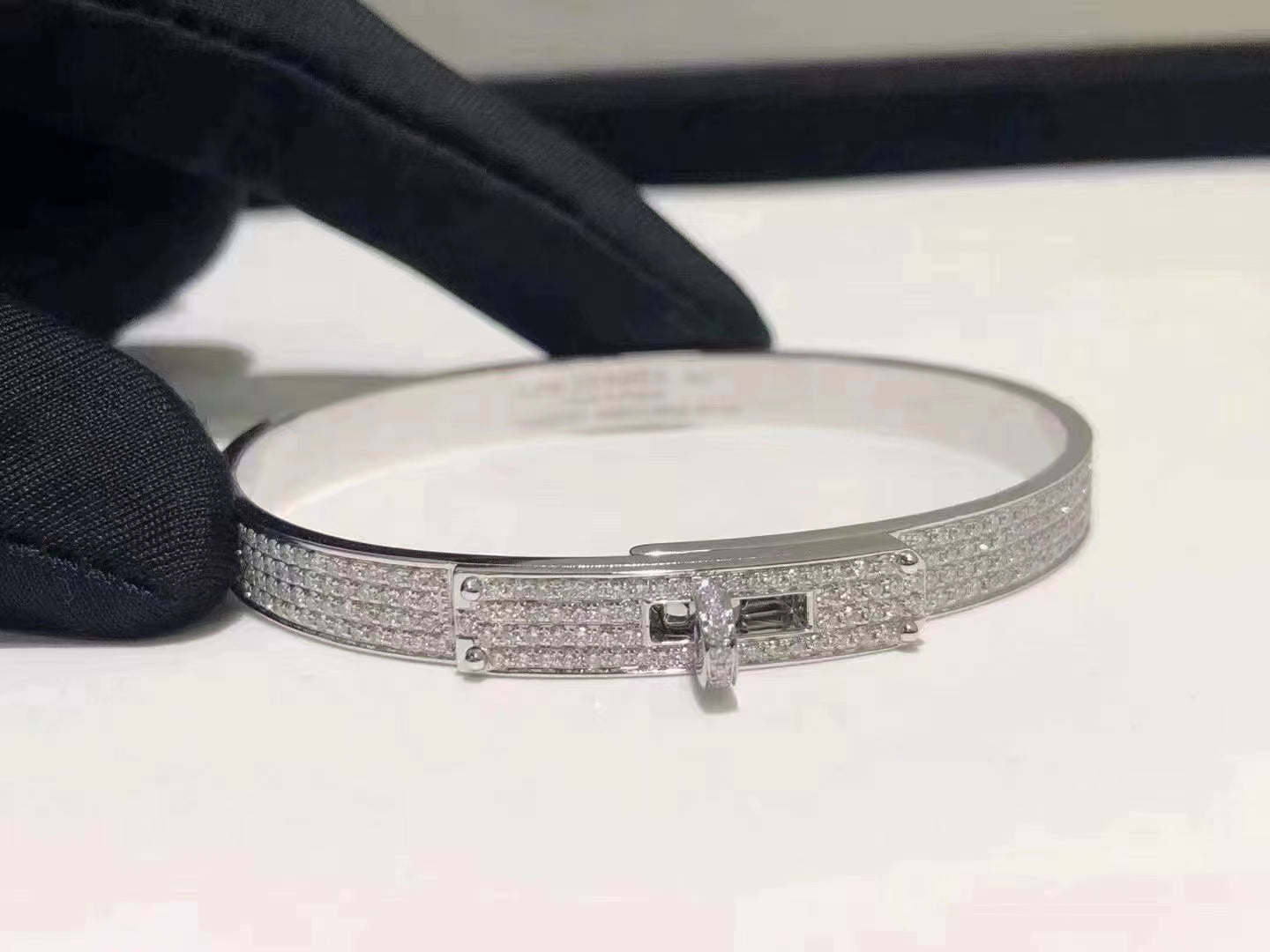 [Rosla]HM KELLY BRACELET IN SILVER AND FULL PAVE DIAMOND