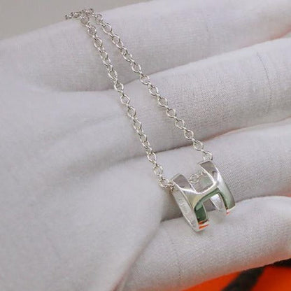 [Rosla]HM NECKLACE H LETTER OVAL SERIES
