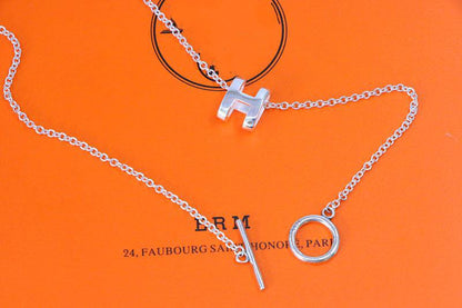 [Rosla]HM NECKLACE H LETTER OVAL SERIES