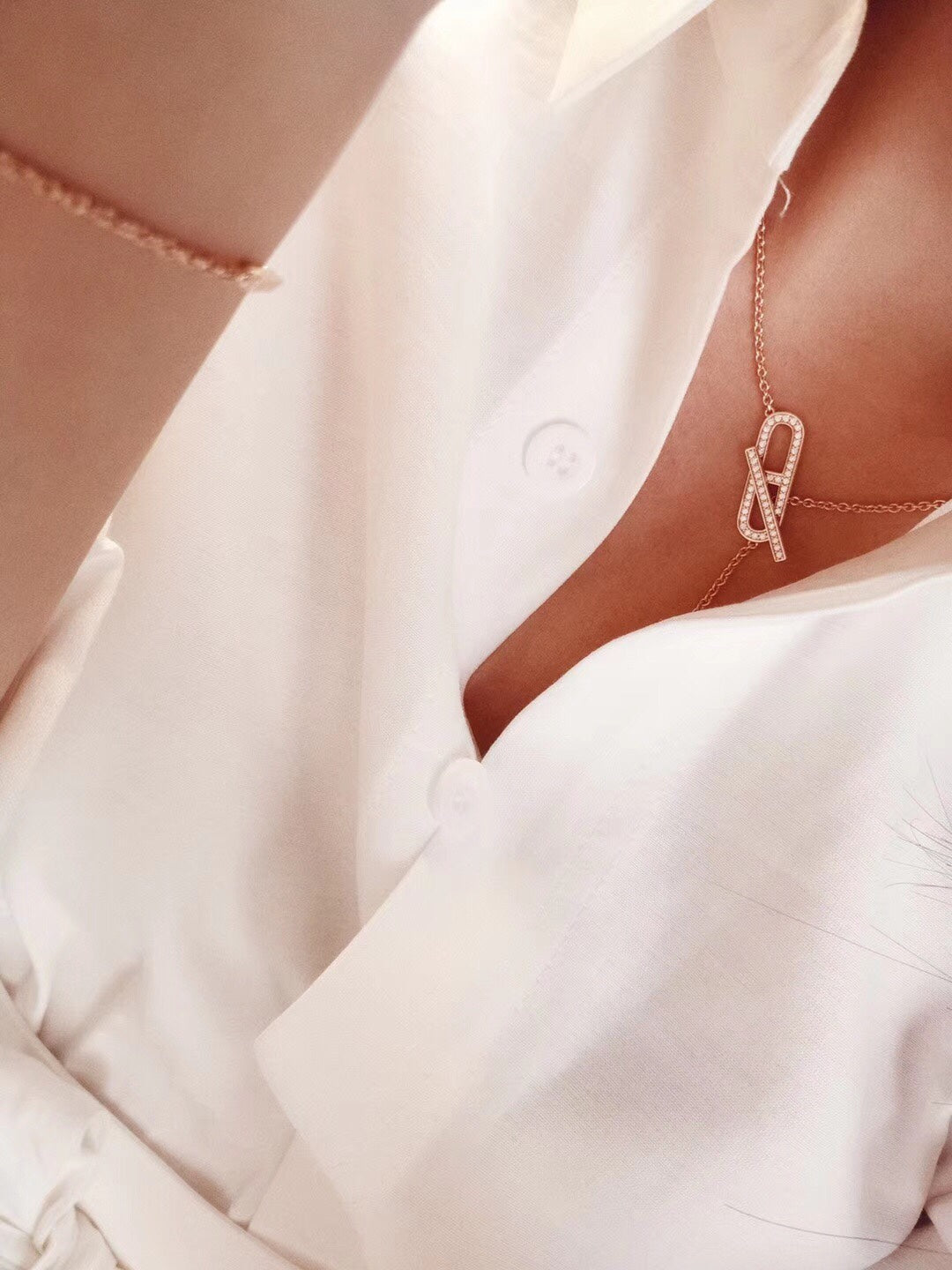 [Rosla]HM FIRE PIG NOSE NECKLACE TRENDY STREET