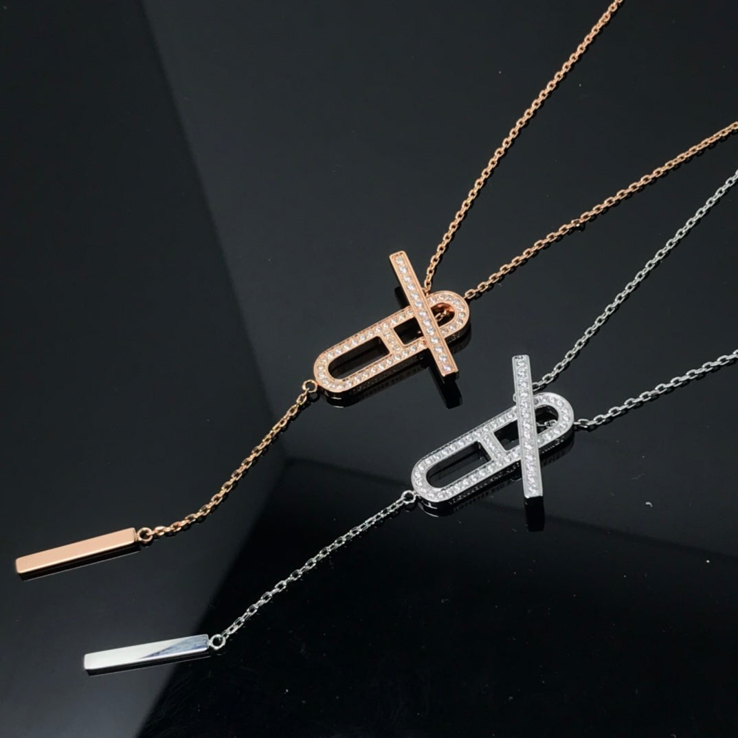 [Rosla]HM NECKLACE PLATINUM ROSE GOLD DIAMOND