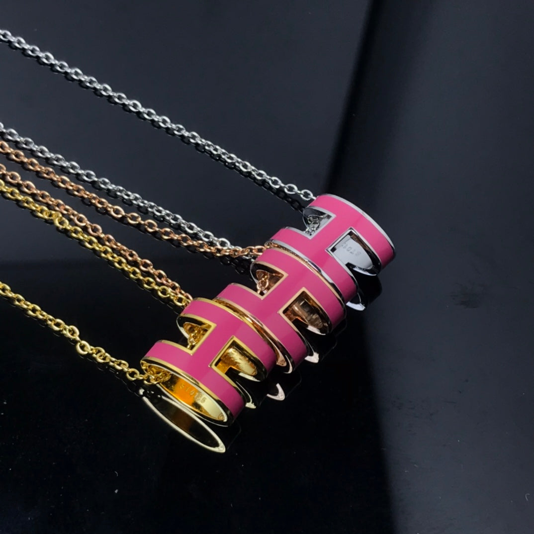 [Rosla]H NECKLACE PINK