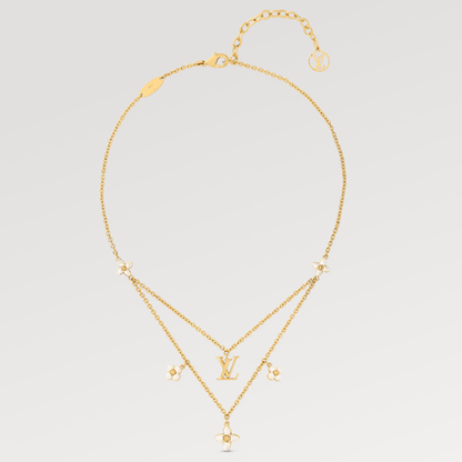 [Rosla]FLOWERGRAM GOLD MOP DOUBLE ROW NECKLACE
