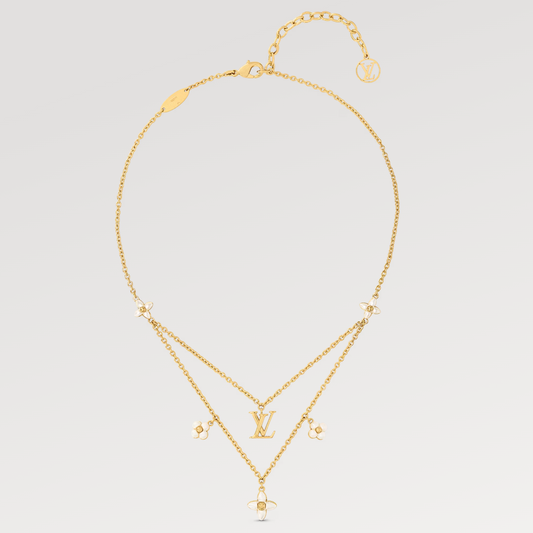 [Rosla]FLOWERGRAM GOLD MOP DOUBLE ROW NECKLACE