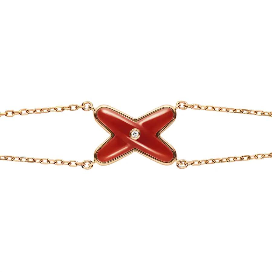 [Rosla]JEUX BRACELET CARNELIAN PINK GOLD 1 DIAMOND