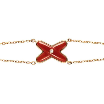 [Rosla]JEUX BRACELET CARNELIAN PINK GOLD 1 DIAMOND
