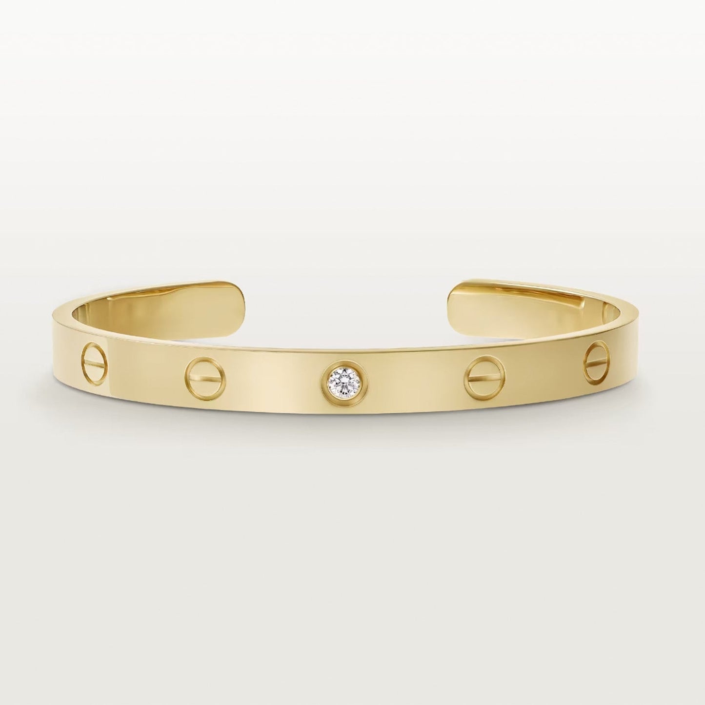 [Rosla]LOVE BRACELET 6.1MM 1 DIAMOND OPEN CUFF