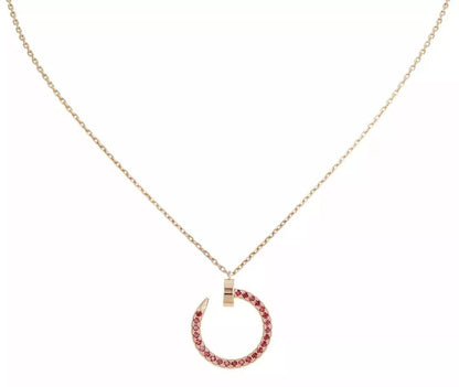 [Rosla]JUSTE NECKLACE GOLD RED DIAMONDS