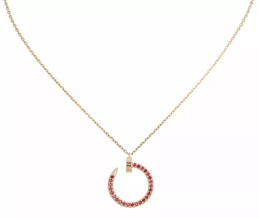 [Rosla]JUSTE NECKLACE GOLD RED DIAMONDS