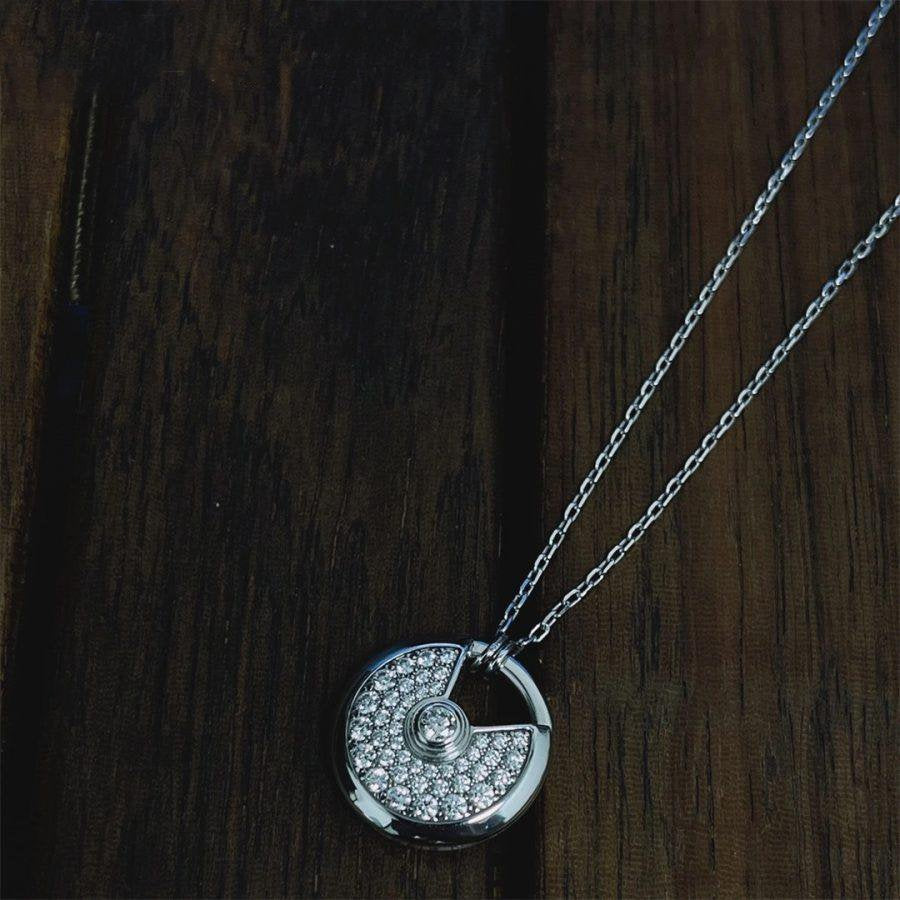 [Rosla]AMULETTE SILVER FULL DIAMOND NECKLACE