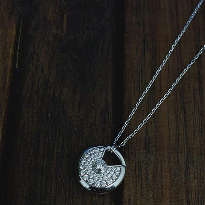 [Rosla]AMULETTE SILVER FULL DIAMOND NECKLACE
