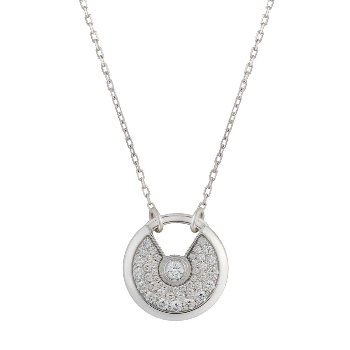 [Rosla]AMULETTE SILVER FULL DIAMOND NECKLACE