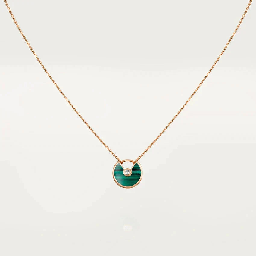[Rosla]AMULETTE ROSE GOLD MALACHITE NECKLACE