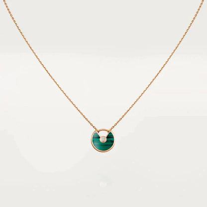 [Rosla]AMULETTE ROSE GOLD MALACHITE NECKLACE