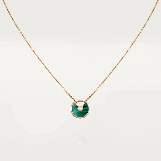 [Rosla]AMULETTE ROSE GOLD MALACHITE NECKLACE