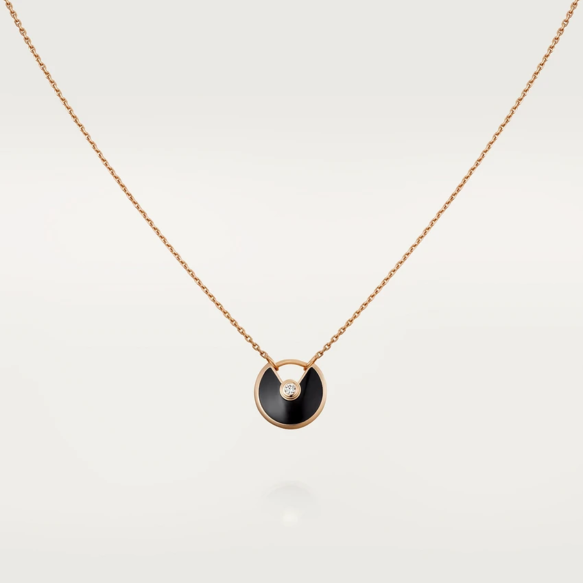 [Rosla]AMULETTE ROSE GOLD ONYX NECKLACE