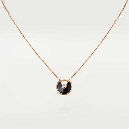 [Rosla]AMULETTE ROSE GOLD ONYX NECKLACE