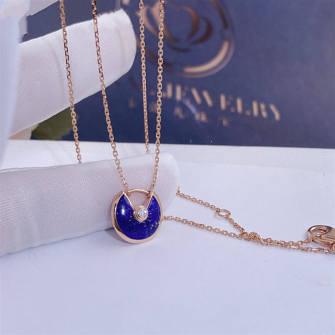 [Rosla]AMULETTE ROSE GOLD AGATE NECKLACE