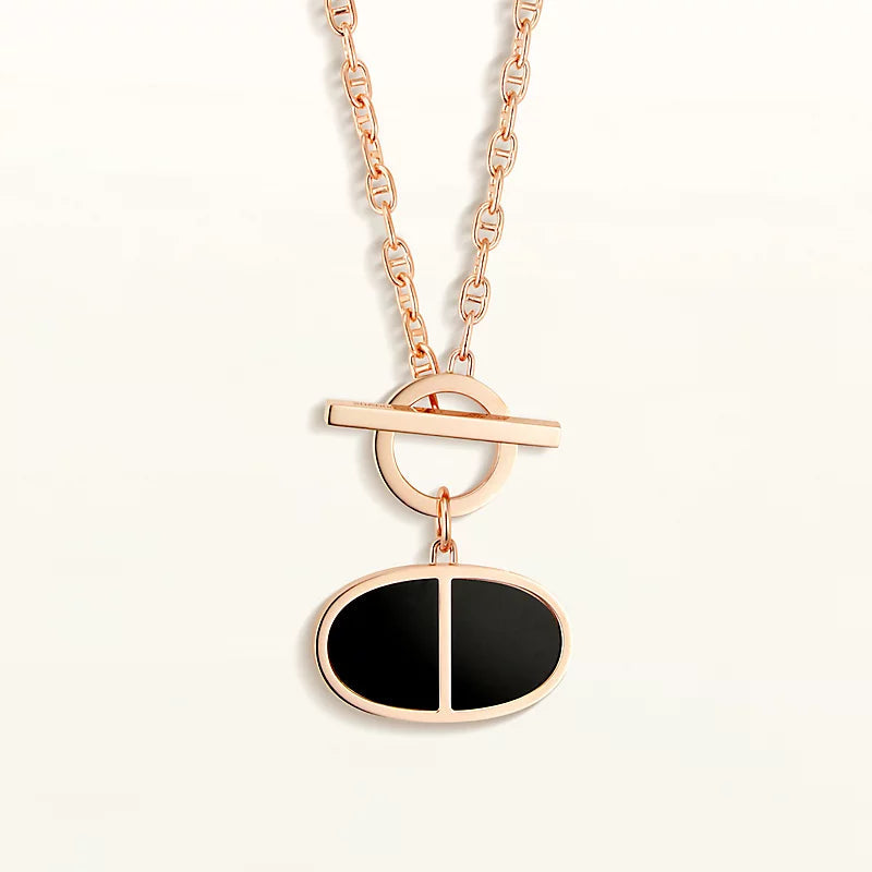 [Rosla]CHAINE VERSO BLACK CERAMIC NECKLACE